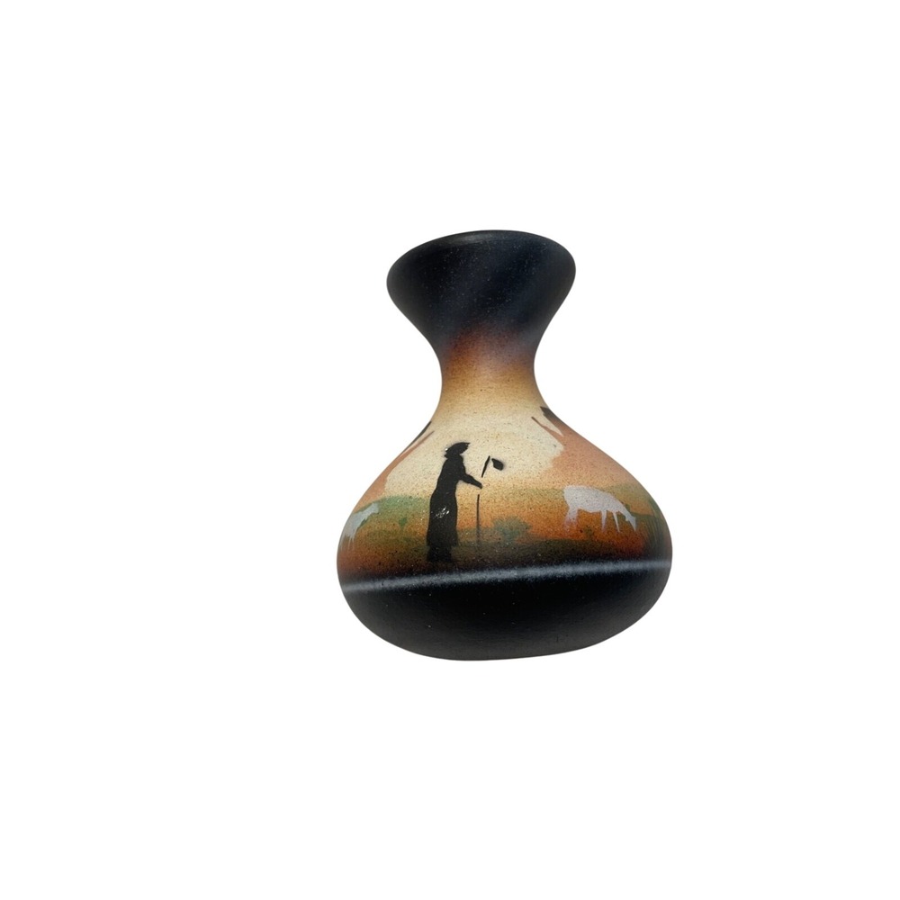 Hand Signed Studio Pottery Vase Southwest‎ Design Style